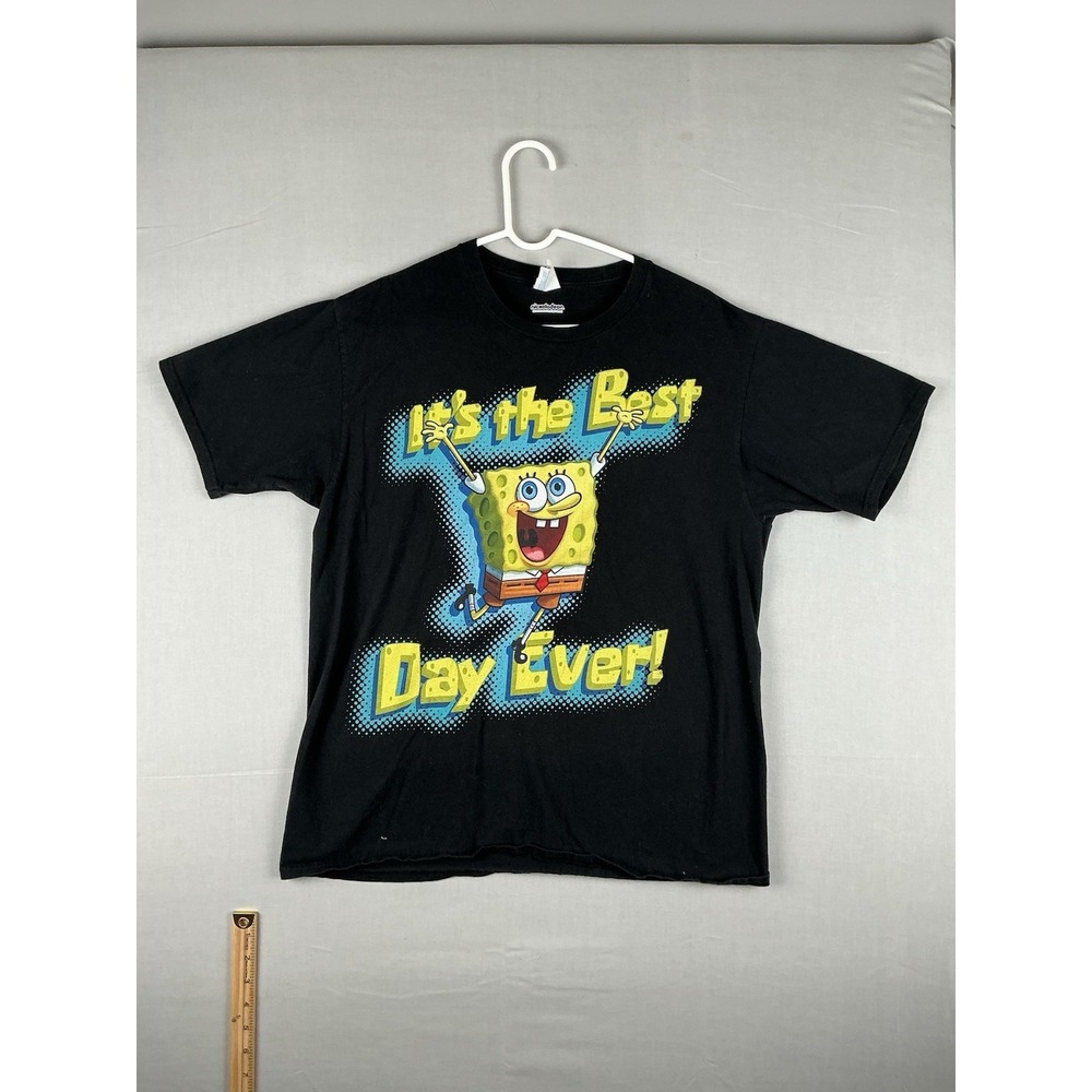SpongeBob SquarePants Nickelodeon Graphic T Shirt Mens L Black Tee